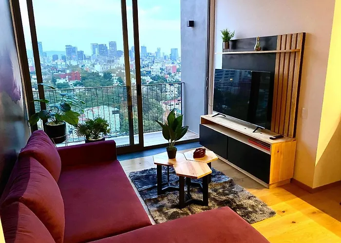 Penthouse Con La Mejor Vista De Cdmx, 6 Personas, Gym Y 2 Parkings Apartamento