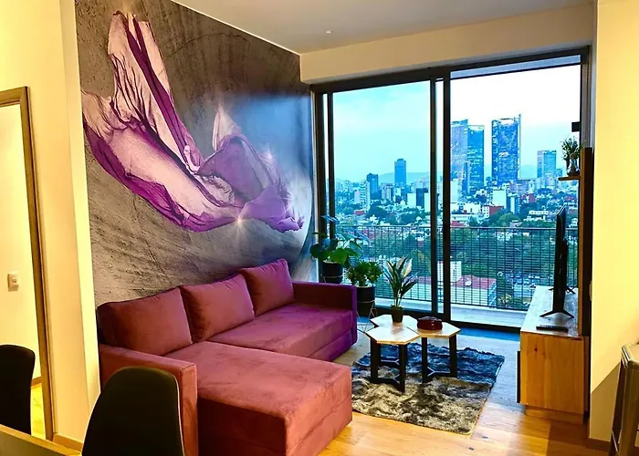 Penthouse Con La Mejor Vista De Cdmx, 6 Personas, Gym Y 2 Parkings * México DF