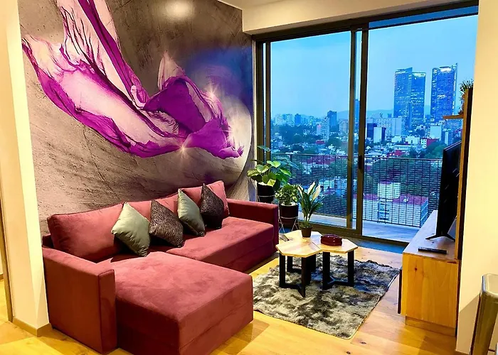 Penthouse Con La Mejor Vista De Cdmx, 6 Personas, Gym Y 2 Parkings Apartamento *