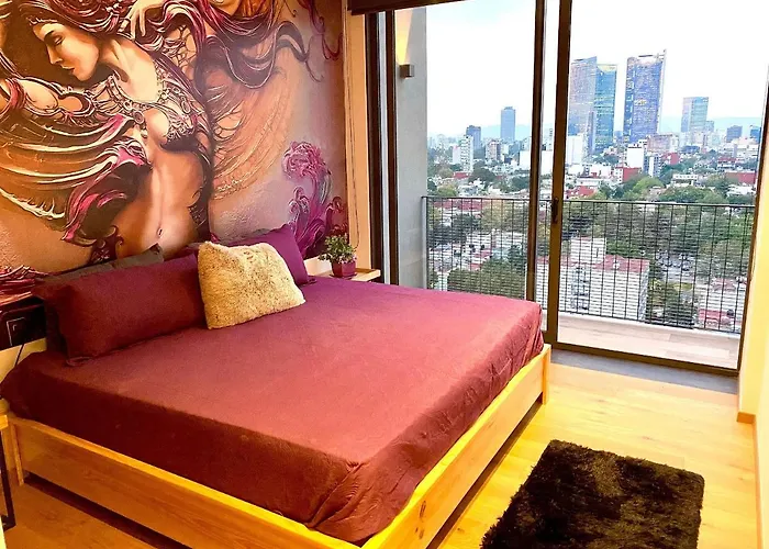Penthouse Con La Mejor Vista De Cdmx, 6 Personas, Gym Y 2 Parkings Apartamento *